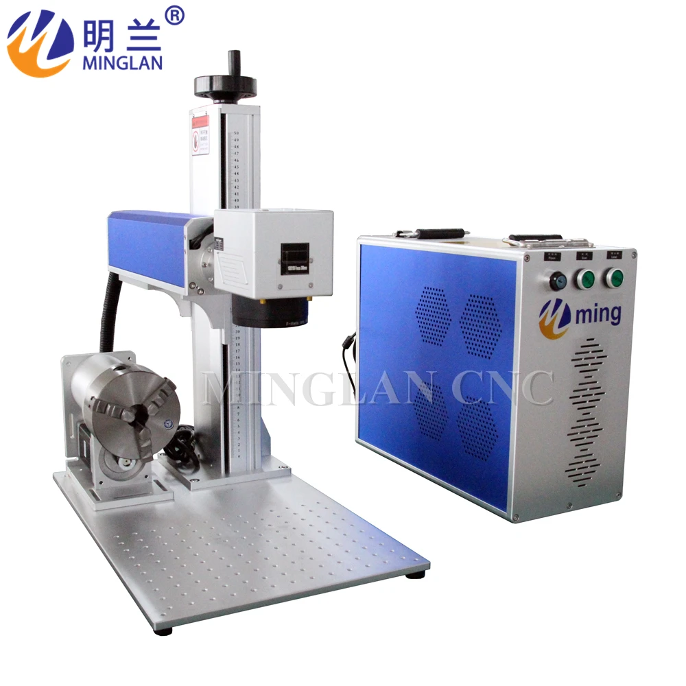 Волоконная лазерная маркировочная машина с вращающимися частями 20 Вт 30 50