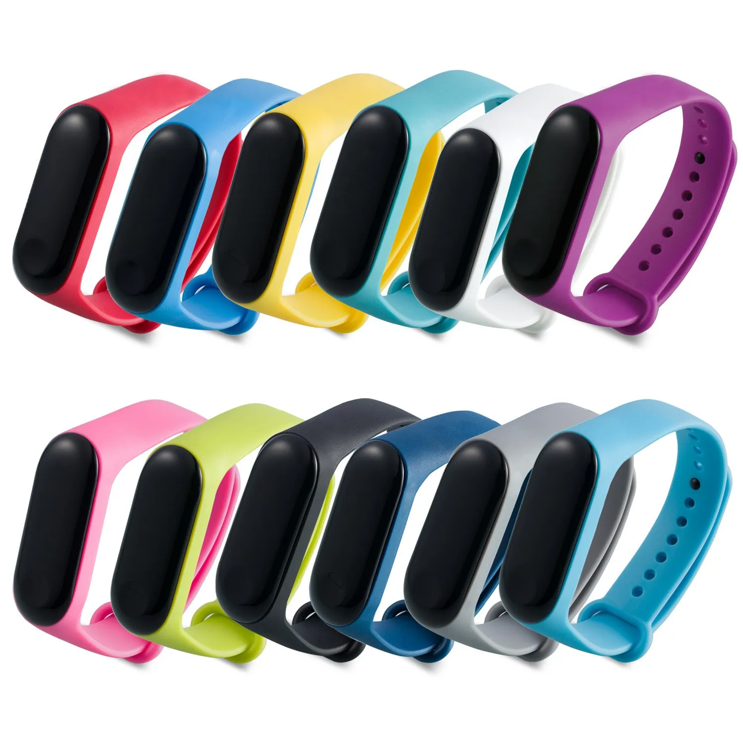 Ремешок силиконовый для часов Miband 4 3 спортивный водонепроницаемый браслет