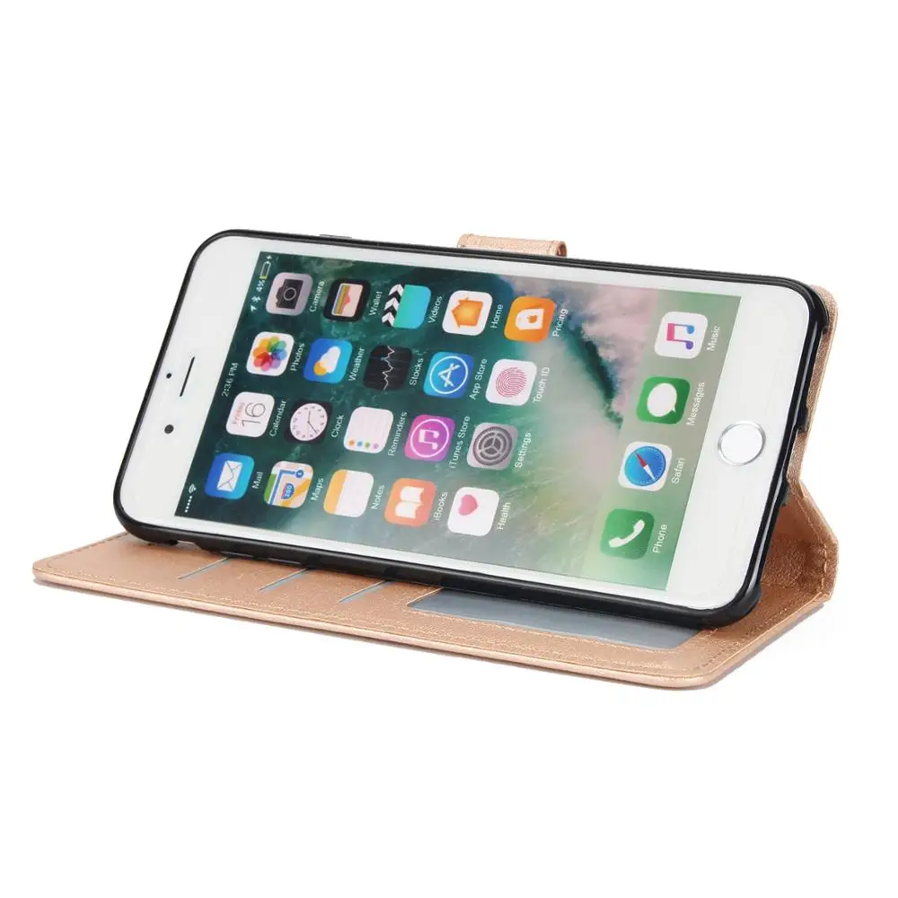 Чехол-книжка с бумажником для iPhone 8 со шнурок в подарок фоторамка отделениями