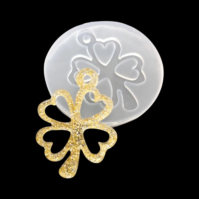 

UV Resin Jewelry Liquid Silicone Mold Clover Bell Tree Frame DIY Jewelry Pendant