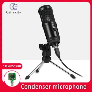 cella m1 pro usb condenser microphone 192khz24 bit for pc streaming gaming computer and youtube recording with tripod stand free global shipping