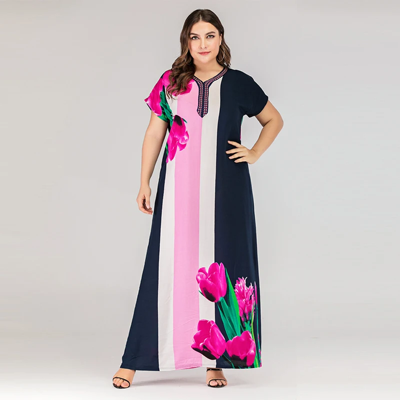 Новое мусульманское платье арабское ислам Дубаи модная одежда с вышитым принтом