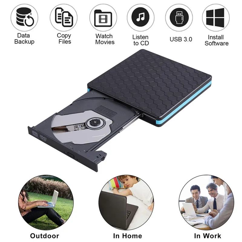 External Optical Drive TYPE-C USB3.0 2 In 1 CD/DVD/VCD Burner Player Reader RW Portable | Компьютеры и офис