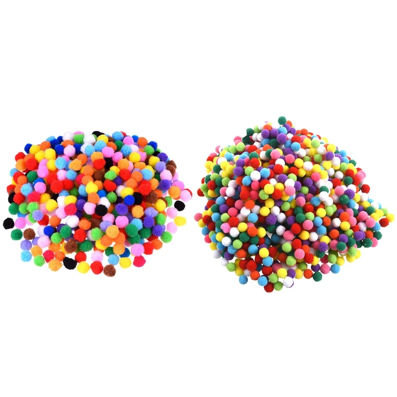 1500 шт. 10 мм Разноцветные мягкие пушистые Помпоны для детских поделок | Дом и сад