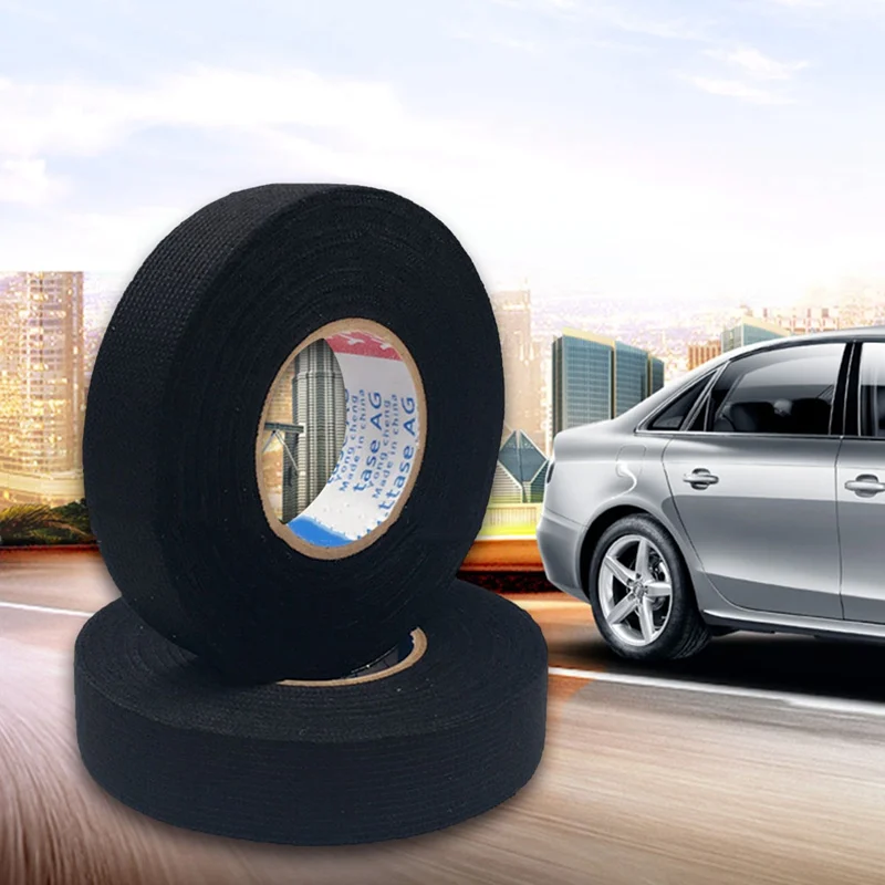 

15/18/19MM Car Auto Harness Tape Adhesive Cloth Fabric Wiring Harness Loom Noise Sound Insulation Fabric Tape Cable Roll Tool