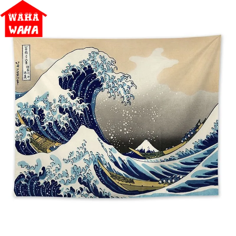 Японский гобелен украшения для дома Настенный декор гобелены коврик серфинга и