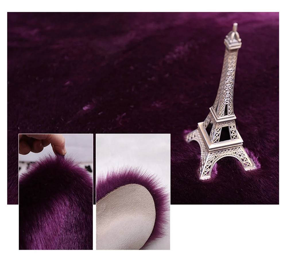 1Pcs Soft Fur Artificial Sheepskin Hairy Carpet For Bedroom Living Room Skin Plain Rugs Fluffy Area Washable Faux Mat | Дом и сад