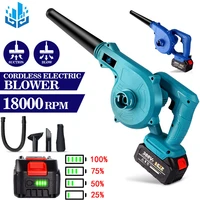 21v electric air blower suction and blow 2 in 1 handheld home dust collectorblowing leaf power blower for makita 18v battery
