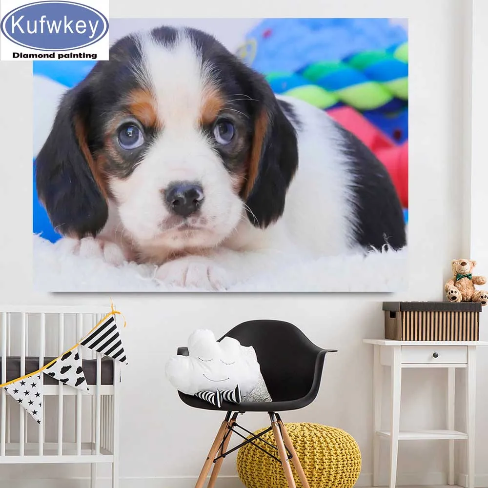 

Алмазная 5d картина Beaglier щенков, живопись «сделай сам», 3d картина стразы, вышивка, мозаика из страз, милая собака, украшение для домашних животных, подарок