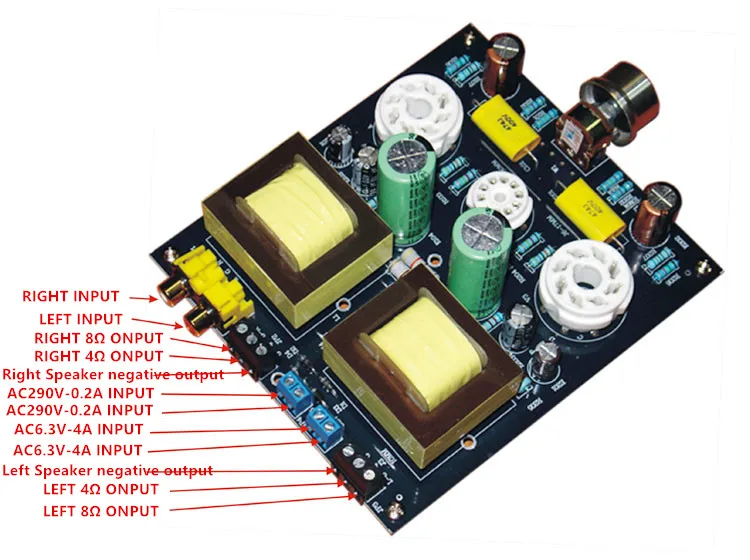 Hi fi стерео 6N1/6N2 + 6P3P Одноконтурный усилитель звуковой трубки класса A Плата