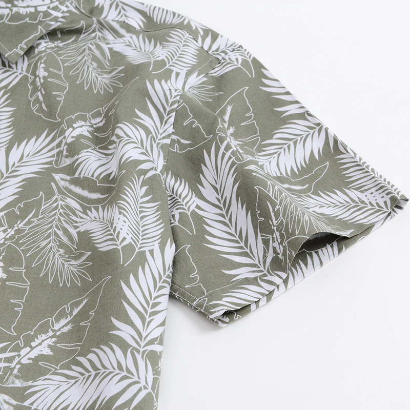 100% Cotton Hawaiian Printed Men's Shirt US Size Regular Fit Short Sleeve Beach Hawaii Blouse