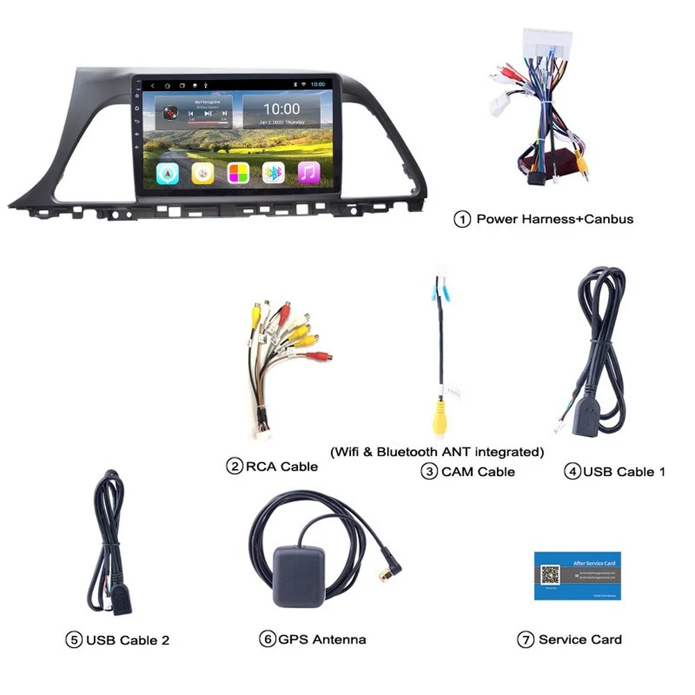 Автомобильный мультимедийный плеер 4 Гб + 64 ГБ Android 10 0 GPS-навигация для HYUNDAI SONATA 9