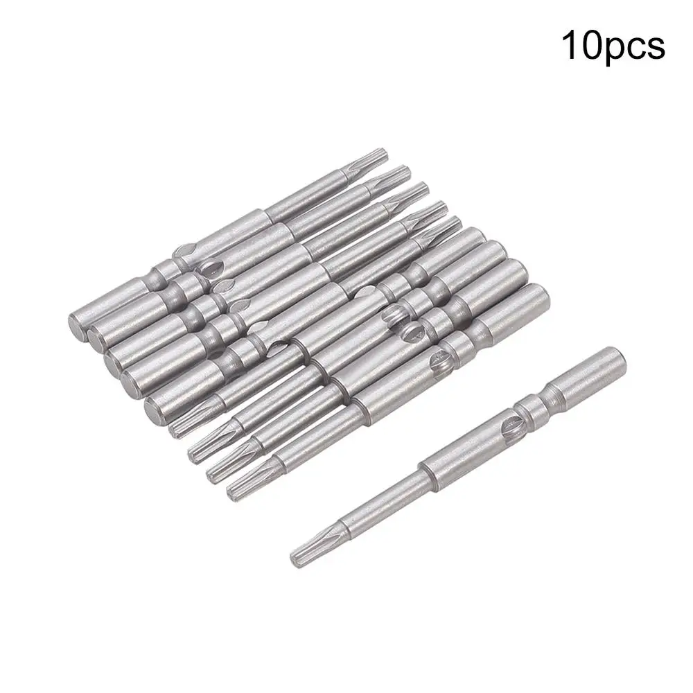 10Pcs 60mm Magnetic Torx Screwdriver Bits S2 4/5/6mm Diameter Round Shank Batch Head T5 T6 T7 T8 T9 T10 T15 T20 T25 | Инструменты