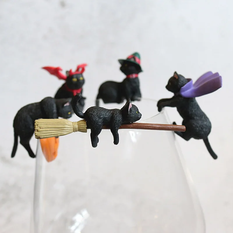 Черные кошки/миниатюрные животные/милые/сказочные садовые гном/искусственные