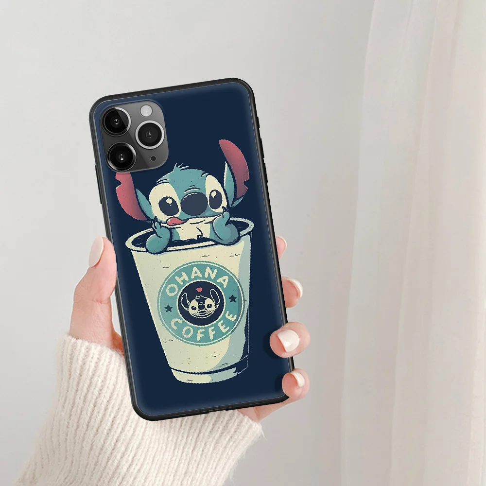 

Cartoon cute Stitch Phone Case For IPhone 5 5S SE 5C 6 6S 7 8 Plus X XS XR 11 12 Mini Pro Max 2020 black Coque Tpu Shell