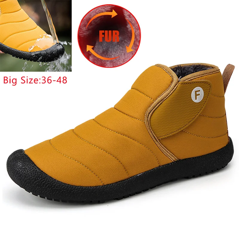 Мужские ботинки зимние водонепроницаемые унисекс для походов большие размеры 35