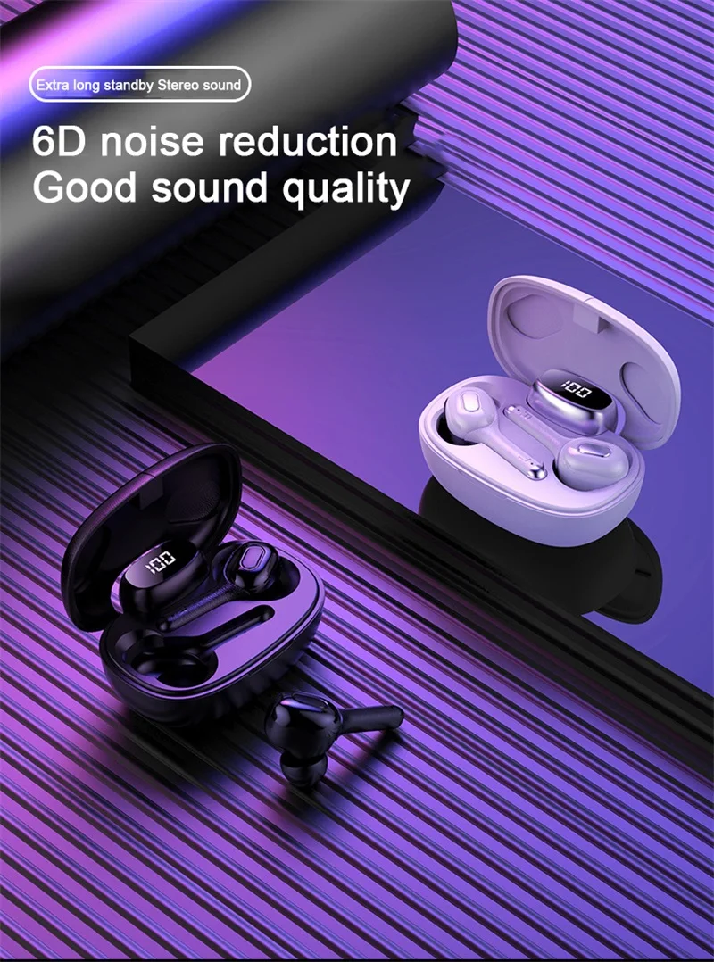 Bluetooth гарнитура, игровая гарнитура, беспроводные наушники, bluetooth наушники, наушники, fone de ouvido TWS Светодиодный дисплей питания