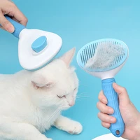 pet removal comb grooming and care for dogs cats hair remove selfcleaning flea comb automatic needle hair brush pets supplies