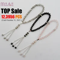 11 colors top sale 33 beads crystal rope chain charm muslim religious tasbih prayer glass beads bracelet man men muslim jewelry