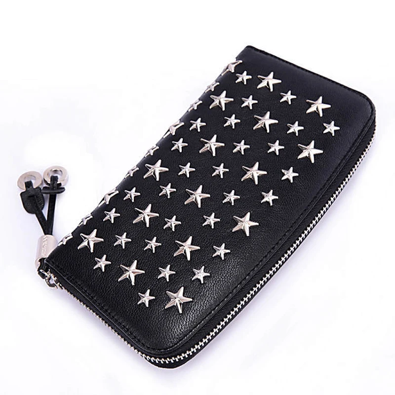 Новый пятиконечный Звездный кошелек с заклепками из коровьей кожи для мужчин и
