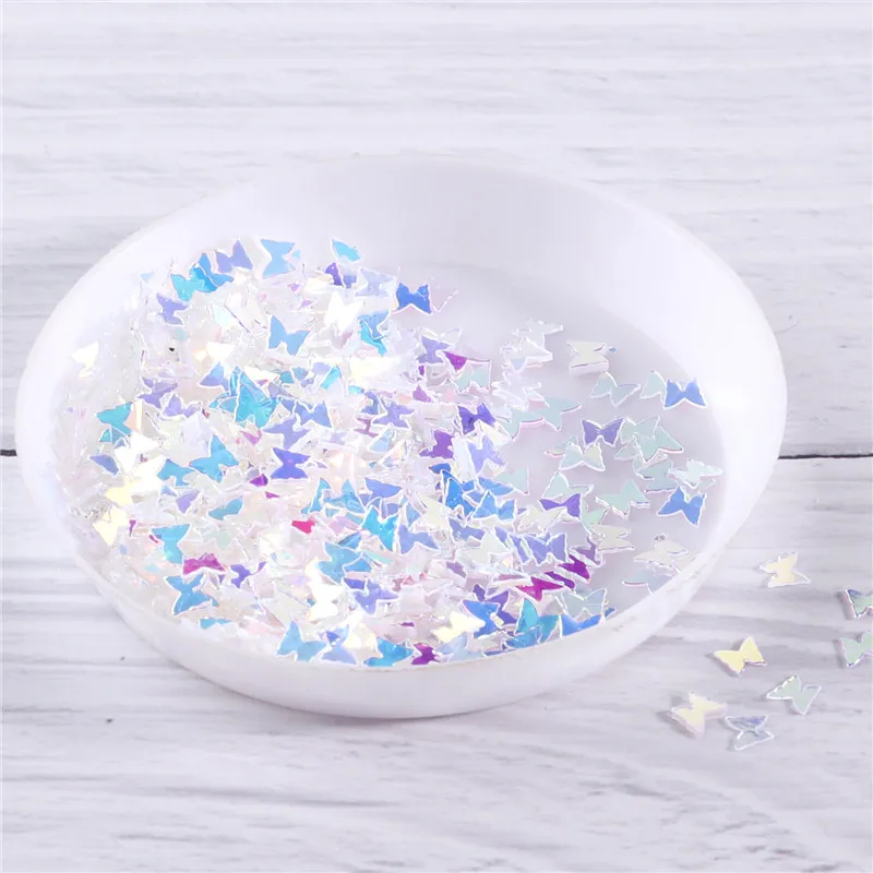 Блестки для ногтей в виде бабочки 4 мм форме милого насекомого блестки 12 цветов