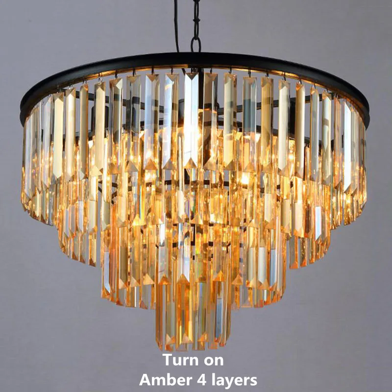 Современный элегантный блеск K9 tamanho do Artigo de Cristal Cinza esfumadas cristal suspensao Lamparas para cafet Re
