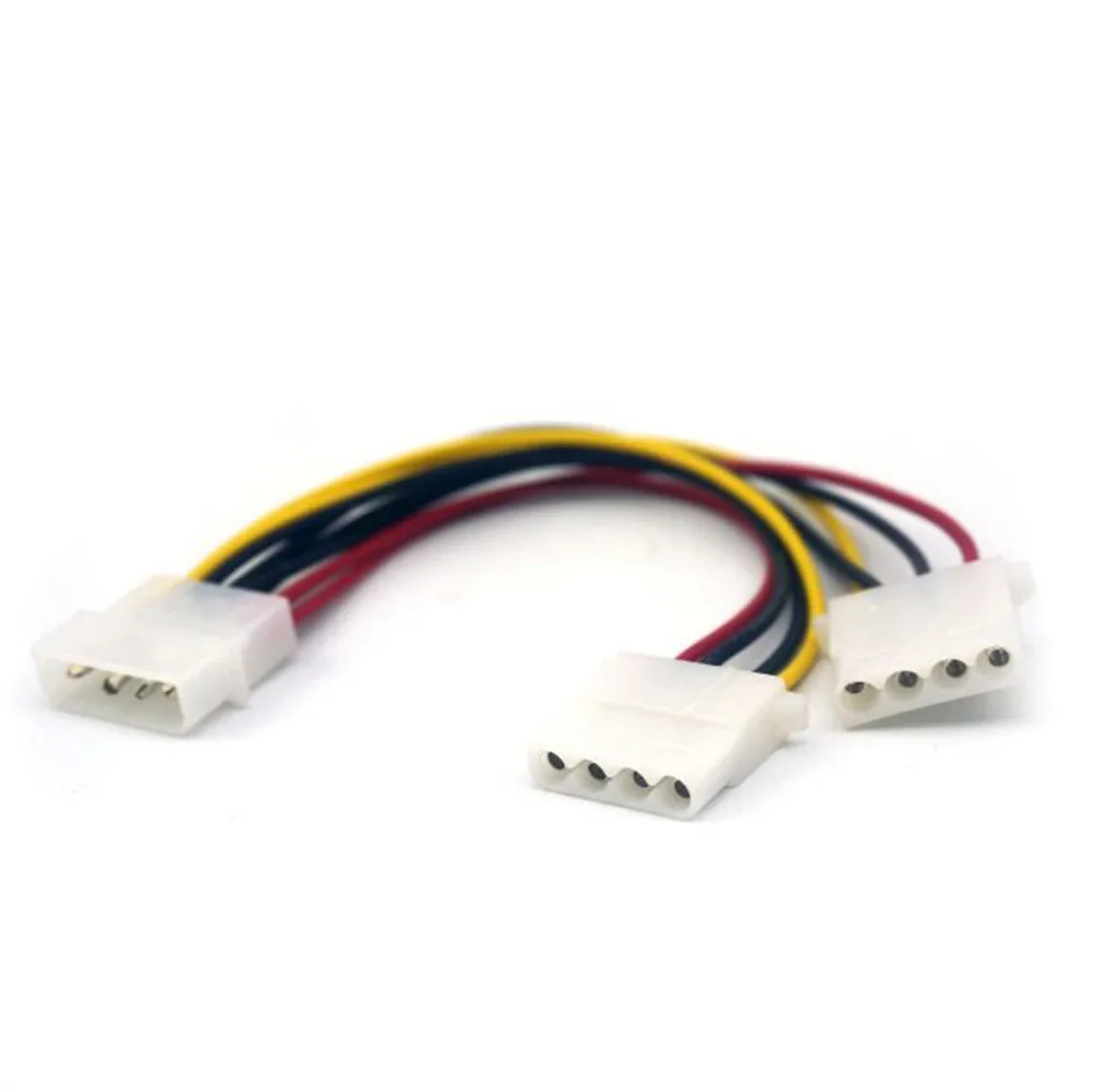 

1PC Y Adapter 18cm 2 Way 4 pin PSU Power Splitter Cable LP4 Molex 1 to 2 Computer Cables Connectors High Quality Dropshipping