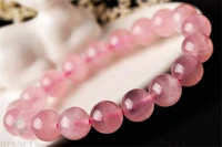 14mm natural rose quartz bead mala spiritual bracelet wedding classic chic personality charm real aurora handmade gift jewelry
