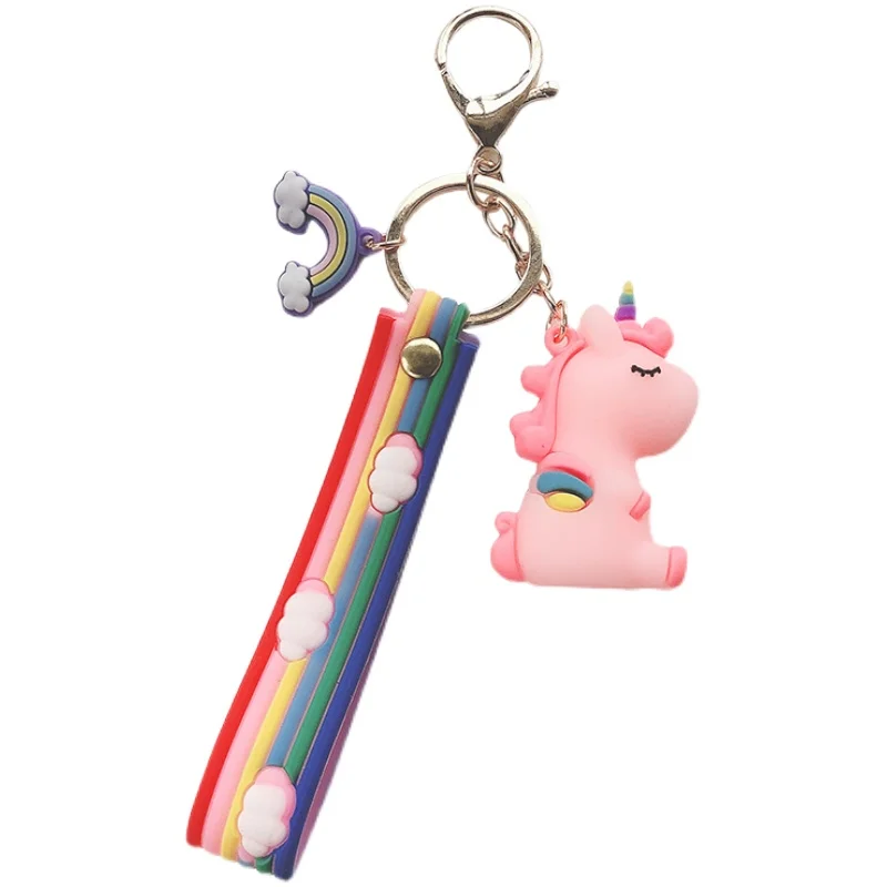 

Cartoon doll couple keychain cute handbag ornaments car key chain girl heart rope trinket