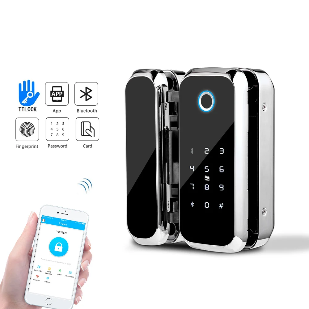 FREECAN TTlock App Wi Fi Bluetooth управление стеклянный дверной замок с электронным цифровым