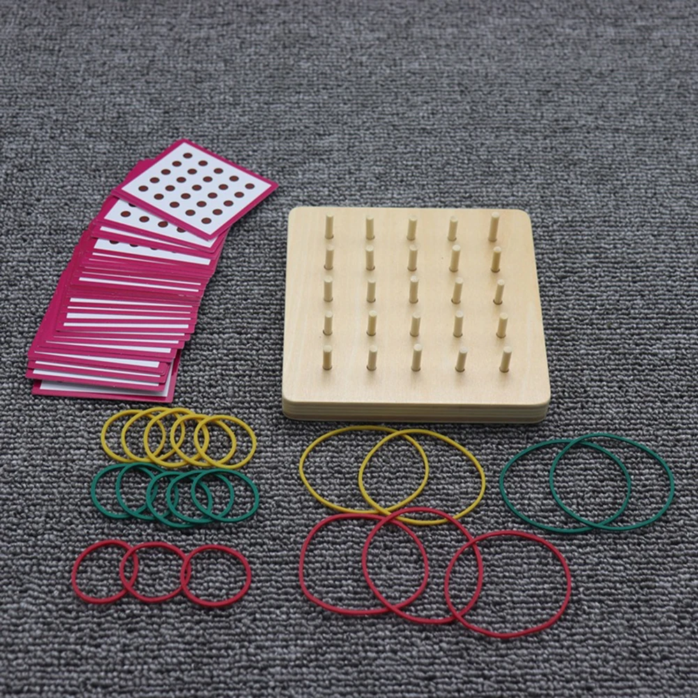Деревянная резиновая доска для ногтей с карточками геометрия обучение детская
