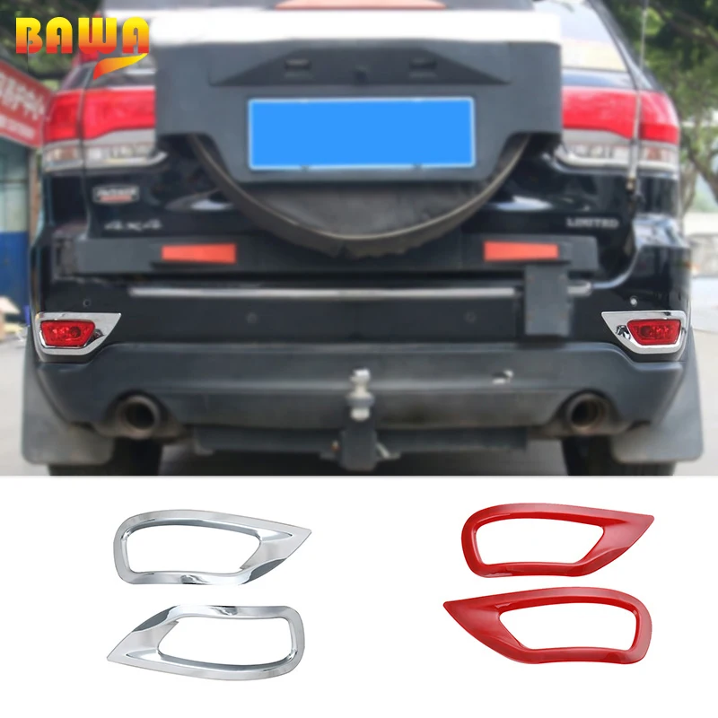 

BAWA ABS Car Rear Fog Lamps Light Decoration Cover Frame for Jeep Grand Cherokee 2011+ Chromium Styling Accessories