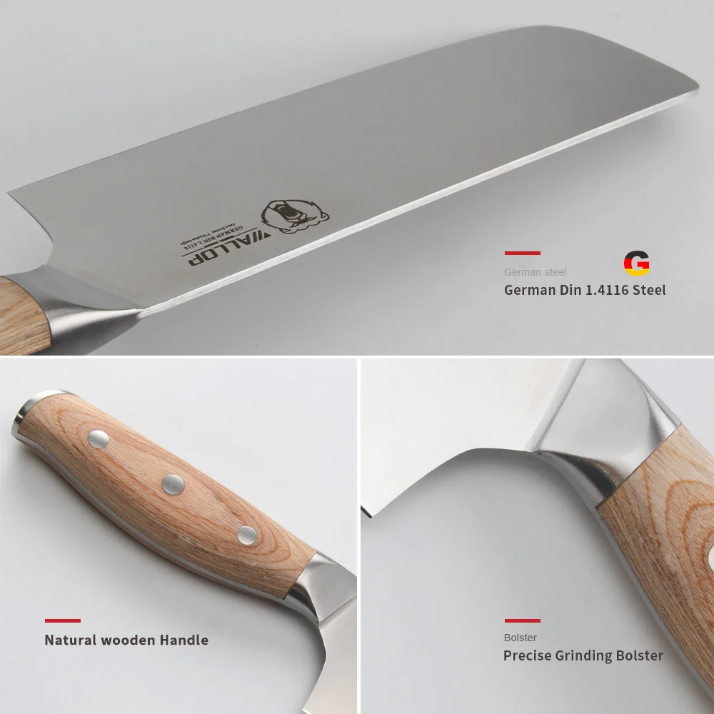 Wallop ножи накири-немецкий кухонный нож мясника из нержавеющей стали