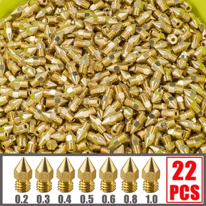 22 шт.лот MK8 латунная насадка для принтера экструдер для 1,75 мм MK8 Makebot CR10 Ender3 3D принтер аксессуары