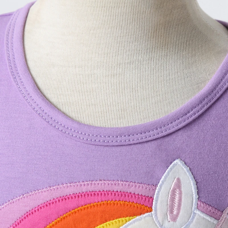 Новинка 2020 года летнее платье с рисунком пони для маленьких девочек фиолетовые