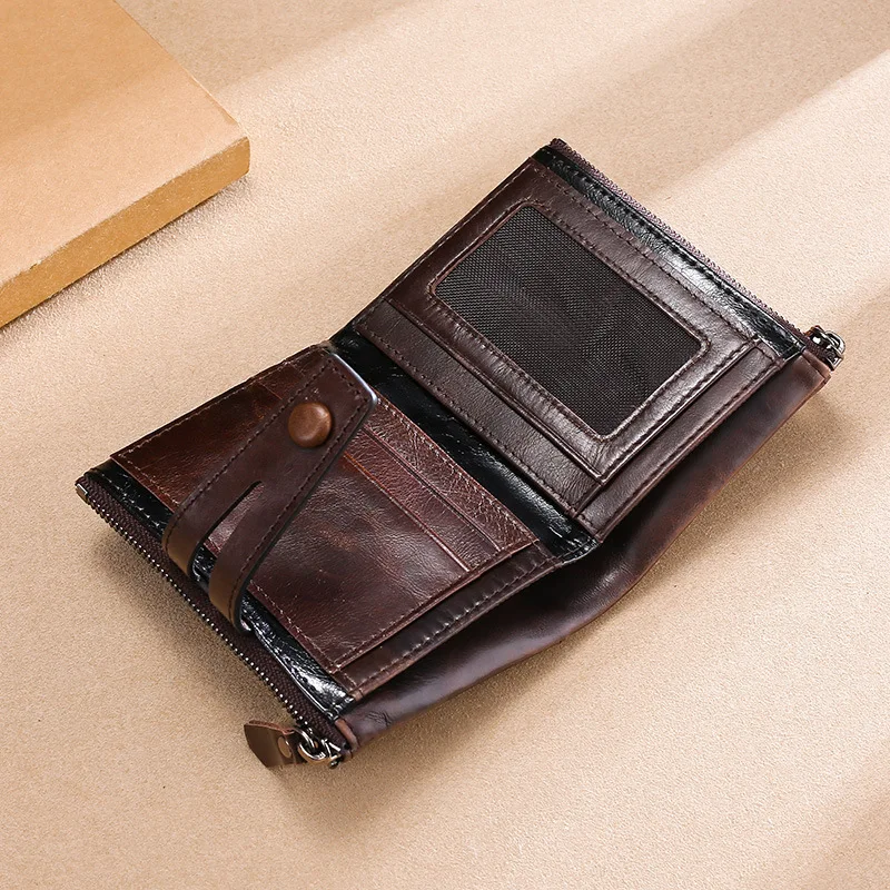 Новинка 2020 мужской кошелек женский кожаный короткий из натуральной кожи деловой