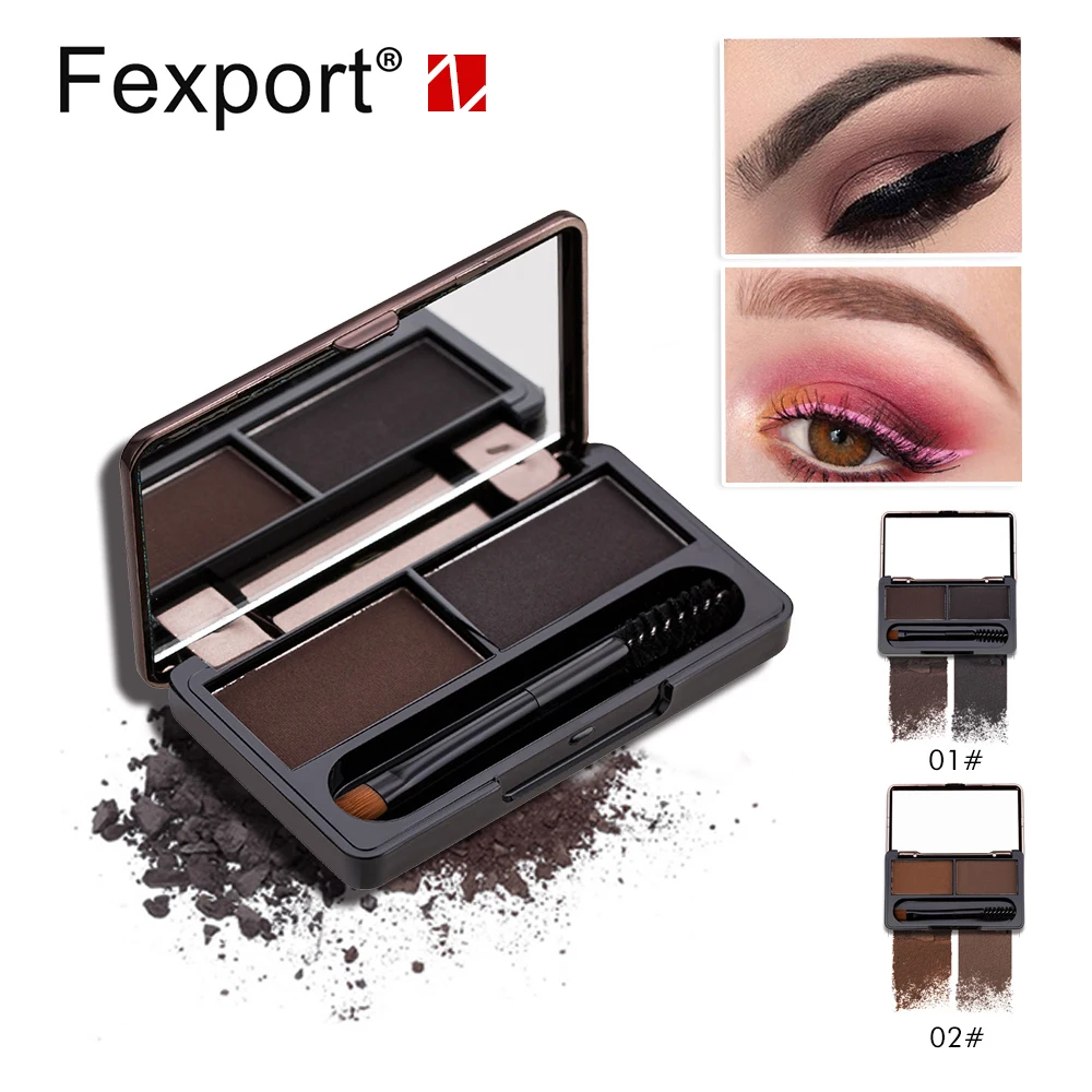 Двухцветная пудра для бровей Fexport F6110 прочная водостойкая не легко деформируемая