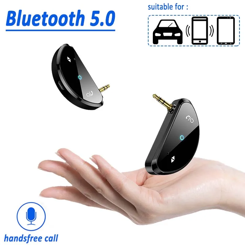 

JINSERTA AUX Car Bluetooth 5.0 Receiver 3.5MM Jack Audio Music Adapter Wireless Handsfree Car Kit for Speaker Headphone PC