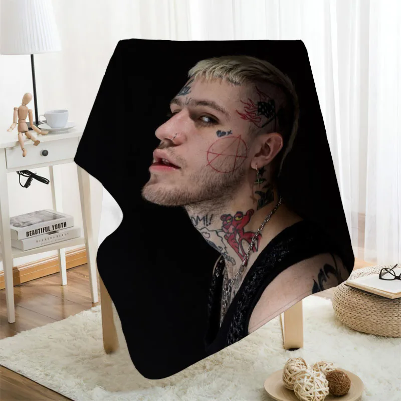 

Meife-Manta de franela personalted de Lil Peep, manta de franela para sofha con diseolo сам, DIY, Бесплатная доставка
