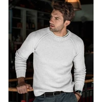 mens casual long sleeved round neck pullover knit sweater mens bottoming shirt knit sweater men clothing mens sweater