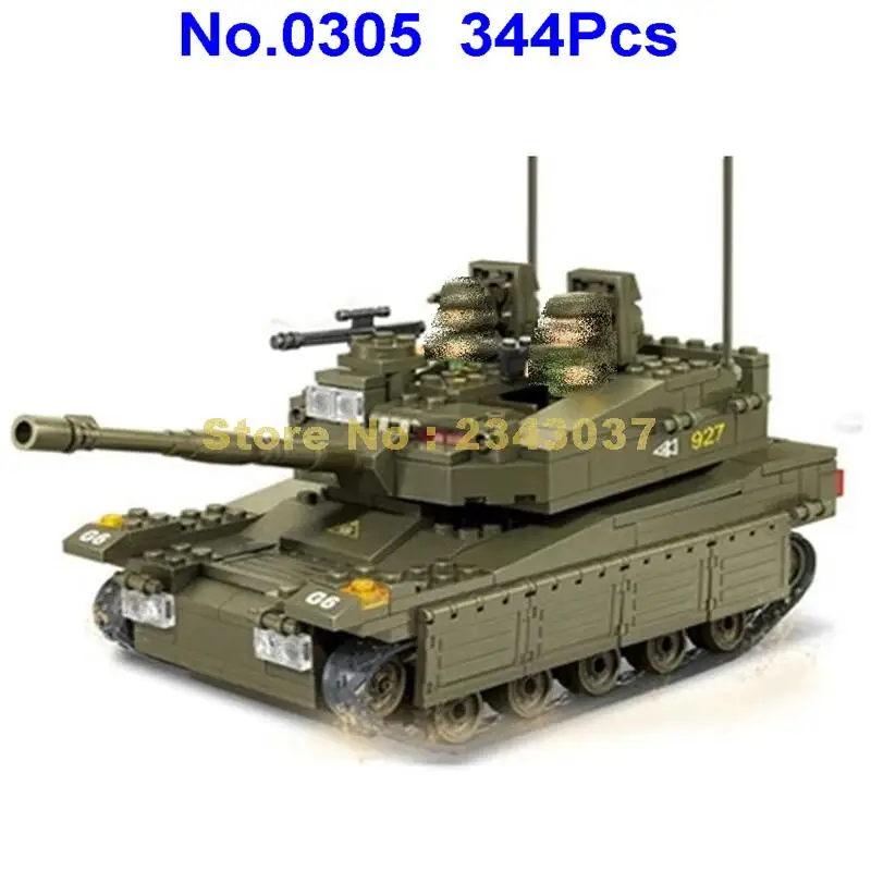 Sluban 0305 344 шт военные войны танки армейские серии merkava строительные блоки игрушки