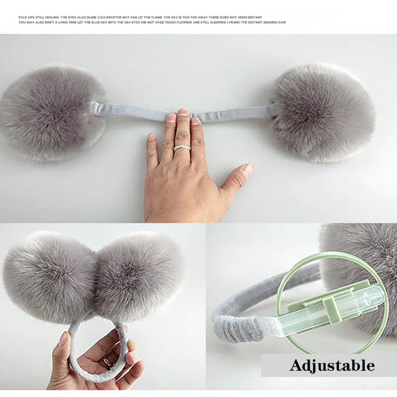 Зимние наушники из искусственного кроличьего меха женские плюшевые унисекс