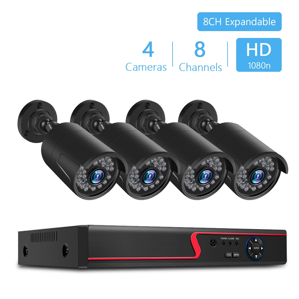 

4/8CH CCTV DVR комплект видеонаблюдения Системы 2/4 шт 1080P для дома и улицы, инфракрасная, водонепроницаемая IP камер видеонаблюдения Системы