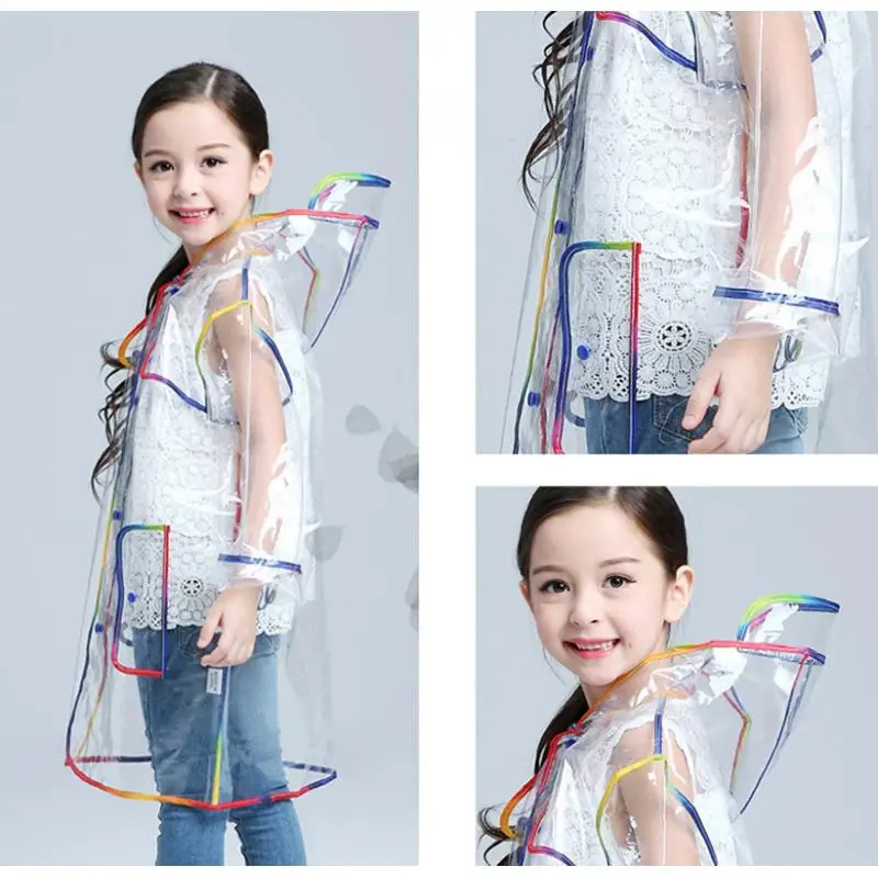 Разноцветный дождевик из ЭВА для детей прозрачный водонепроницаемый девочек и