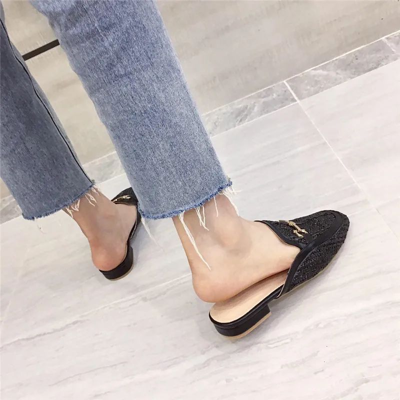 Wellwalk/брендовые туфли без задника с пряжкой; женские тапочки на плоской подошве; женская обувь без шнуровки; соломенная обувь; лоферы; женские тапочки с единорогом
