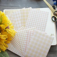 9 pcs 14 810 5cm sun yellow plaid design soft paper creative craft paper background scrapbooking handmade gift use
