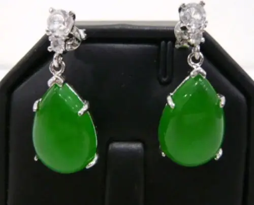 Горячая Распродажа Новый стиль&gt Очаровательная! Зеленый Изумруд Серьги с