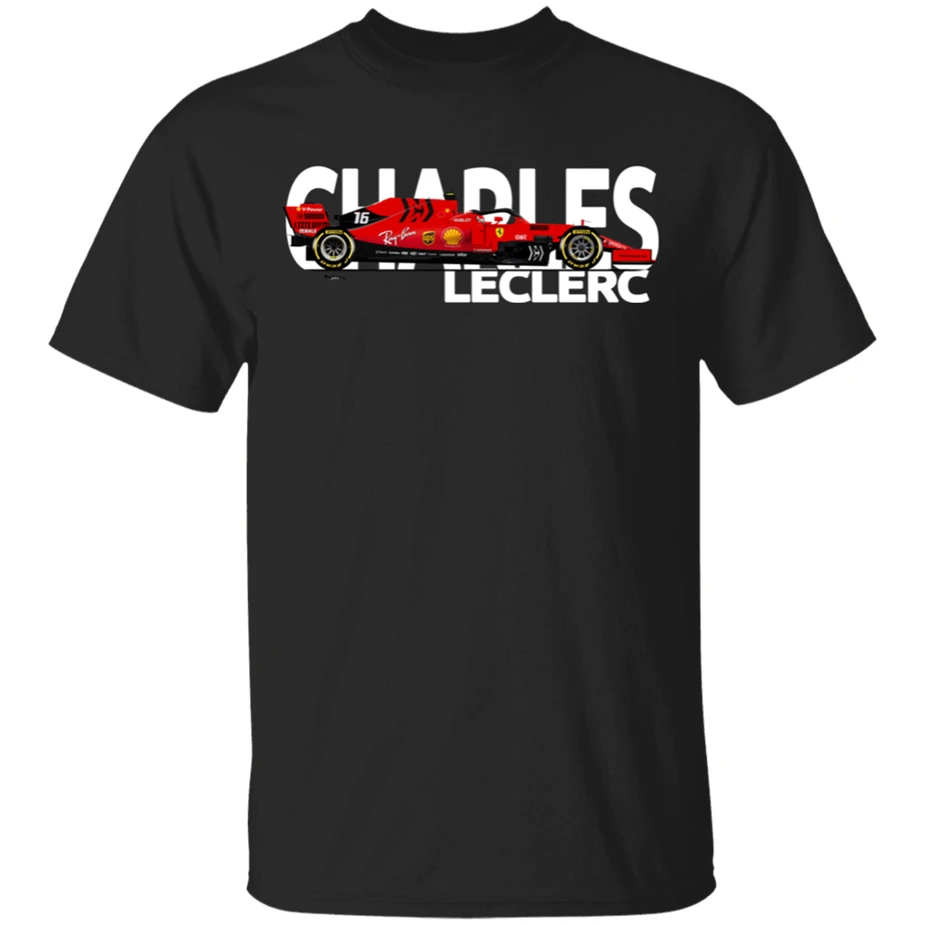 Charles Leclerc 2019 Feerrari Sf90 большая белая текстовая футболка красно Черная Мужская W...