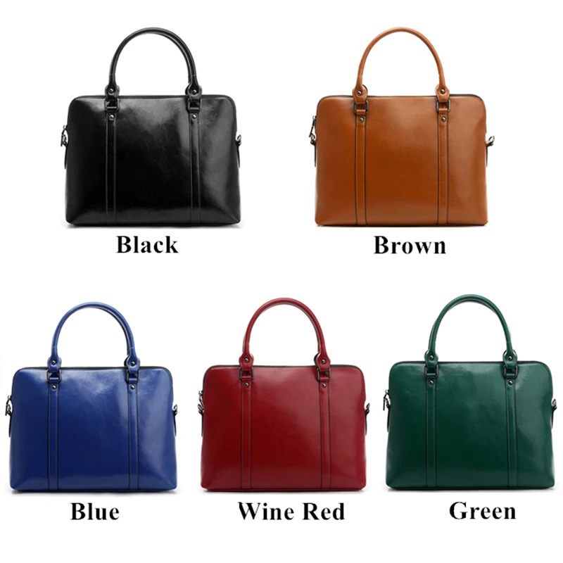 Портфель женский из натуральной кожи сумка-тоут для ноутбука в деловом стиле