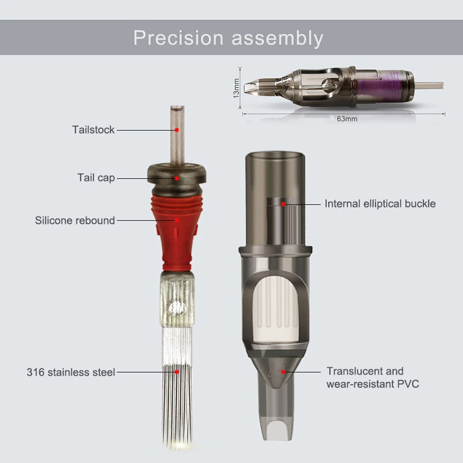 Иглы для тату картриджа Biomaser круглые иглы растушевки 3RS/5RS/9RS/11RS изогнутые Magnum
